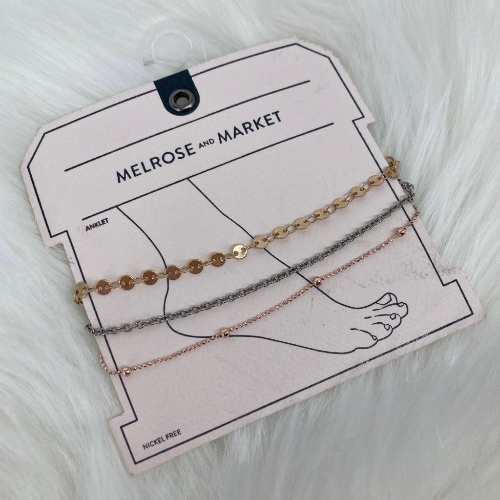 Free Press - Os - Nwt Mixed Chains Anklet Set 10$